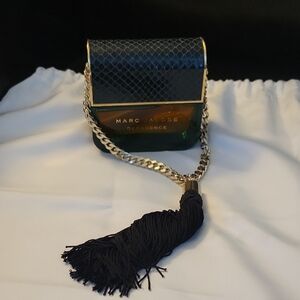 Marc Jacobs Black and Gold Clutch with Chain